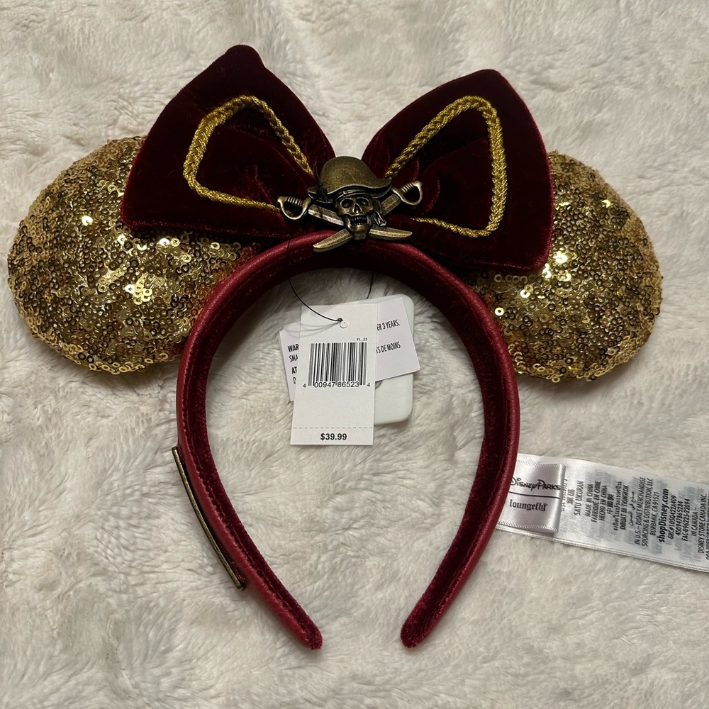 NEW Disney Parks Minnie Mickey Pirates of the Caribbean Ears Headband